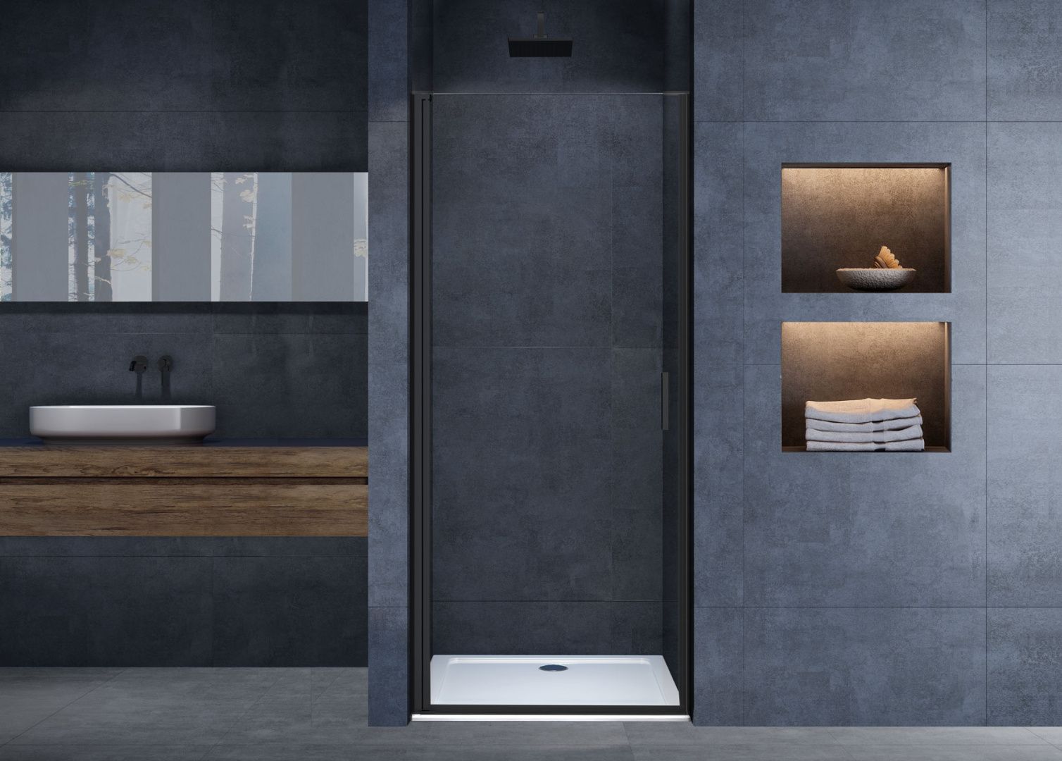 Приобрести vincea душевая дверь alpha 80 см, прозрачное, черная vdp-3al800clb