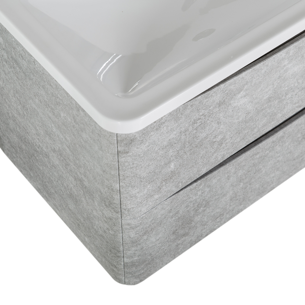 Приобрести belbagno тумба с раковиной acqua 100 см, подвесная cemento verona grigio, белая раковина