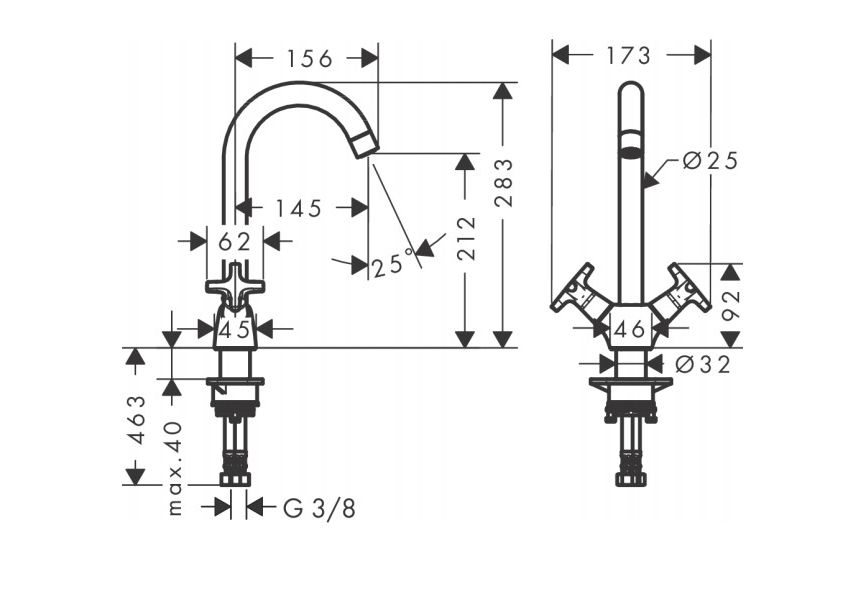 Приобрести смеситель для кухни hansgrohe logis classic 71285000