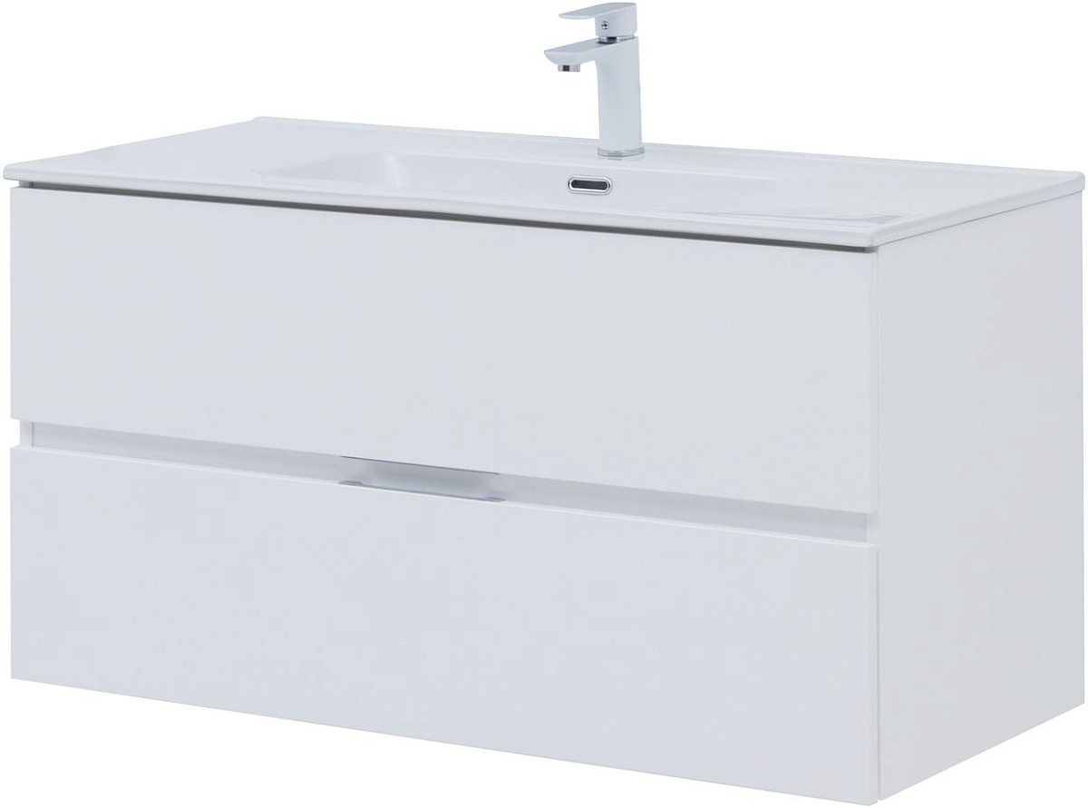Приобрести aquanet тумба с раковиной алвита new 100 см, 2 ящика, белая матовая