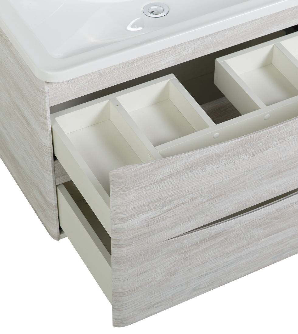 Приобрести belbagno тумба с раковиной acqua 100 см, подвесная rovere vintage bianco, белая раковина