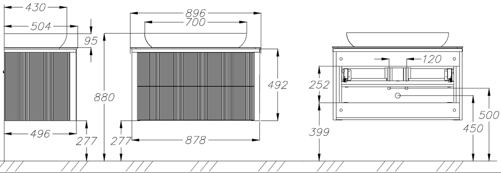 Приобрести opadiris тумба подвесная с раковиной и столешницей рубинно 90 см, серая nova 70