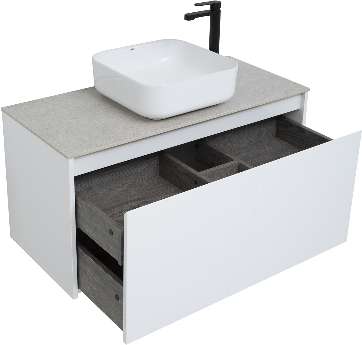Приобрести aquanet тумба со столешницей nova lite 100 см, белая (1 ящик)