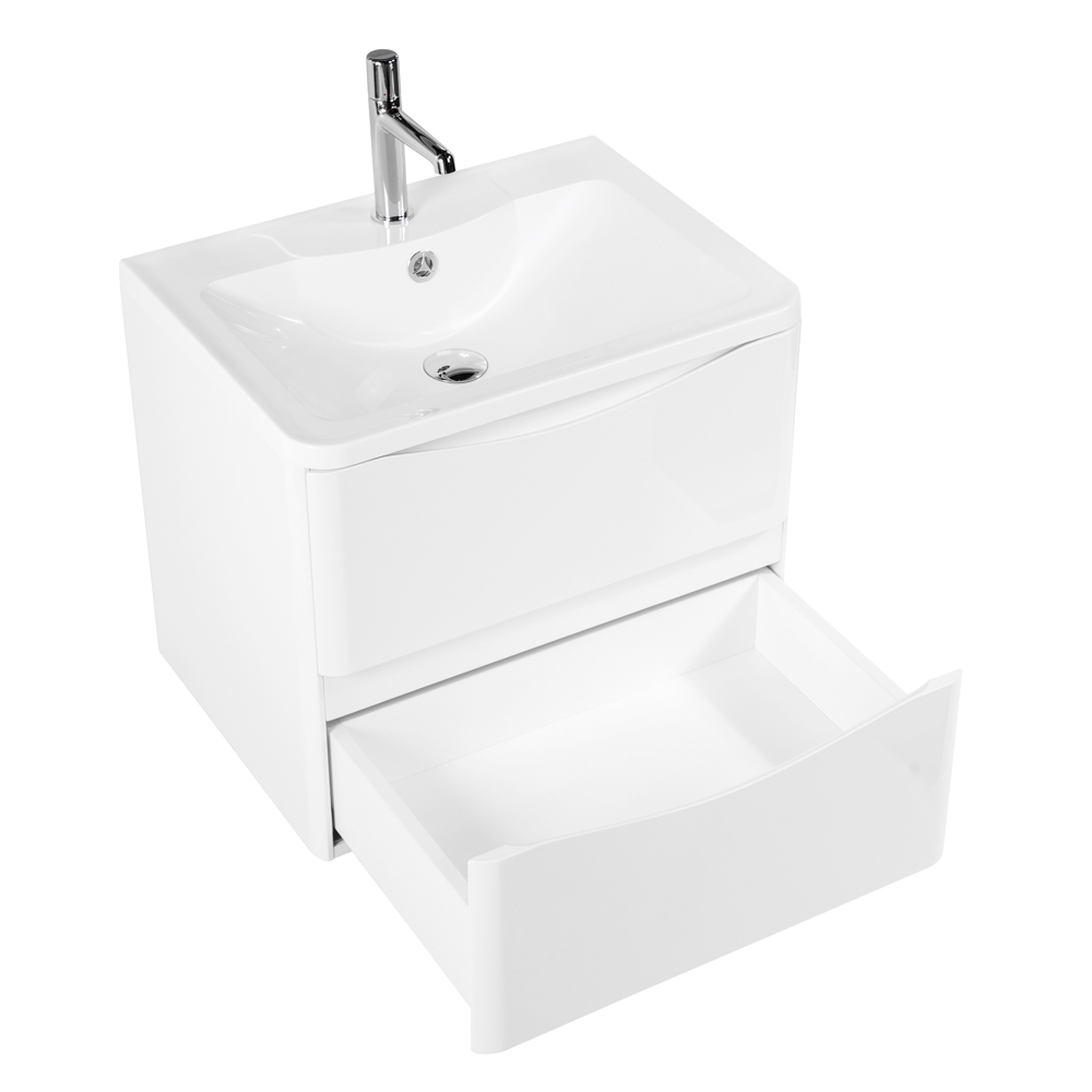 Приобрести belbagno тумба с раковиной acqua 60 см, подвесная bianco lucido, белая раковина