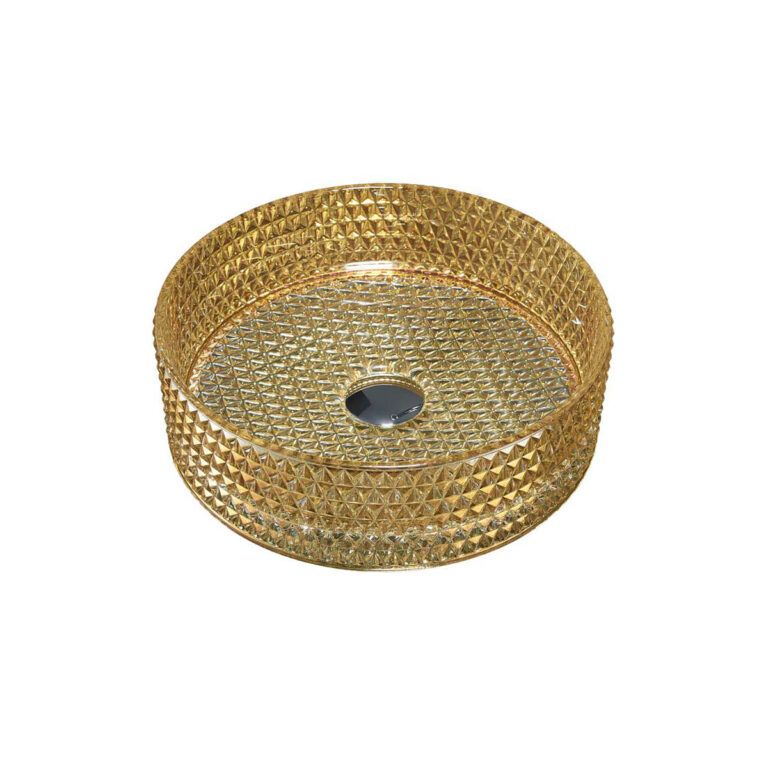 Приобрести vincea раковина накладная 40х40 см, прозрачная, золото vbs-5gl05