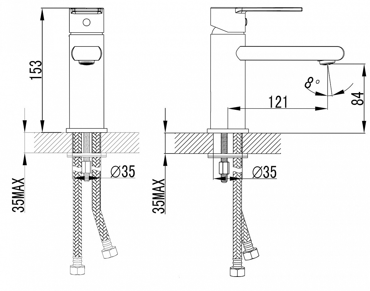 Приобрести смеситель для раковины azario faro, 153 мм, хром az-ps16459c