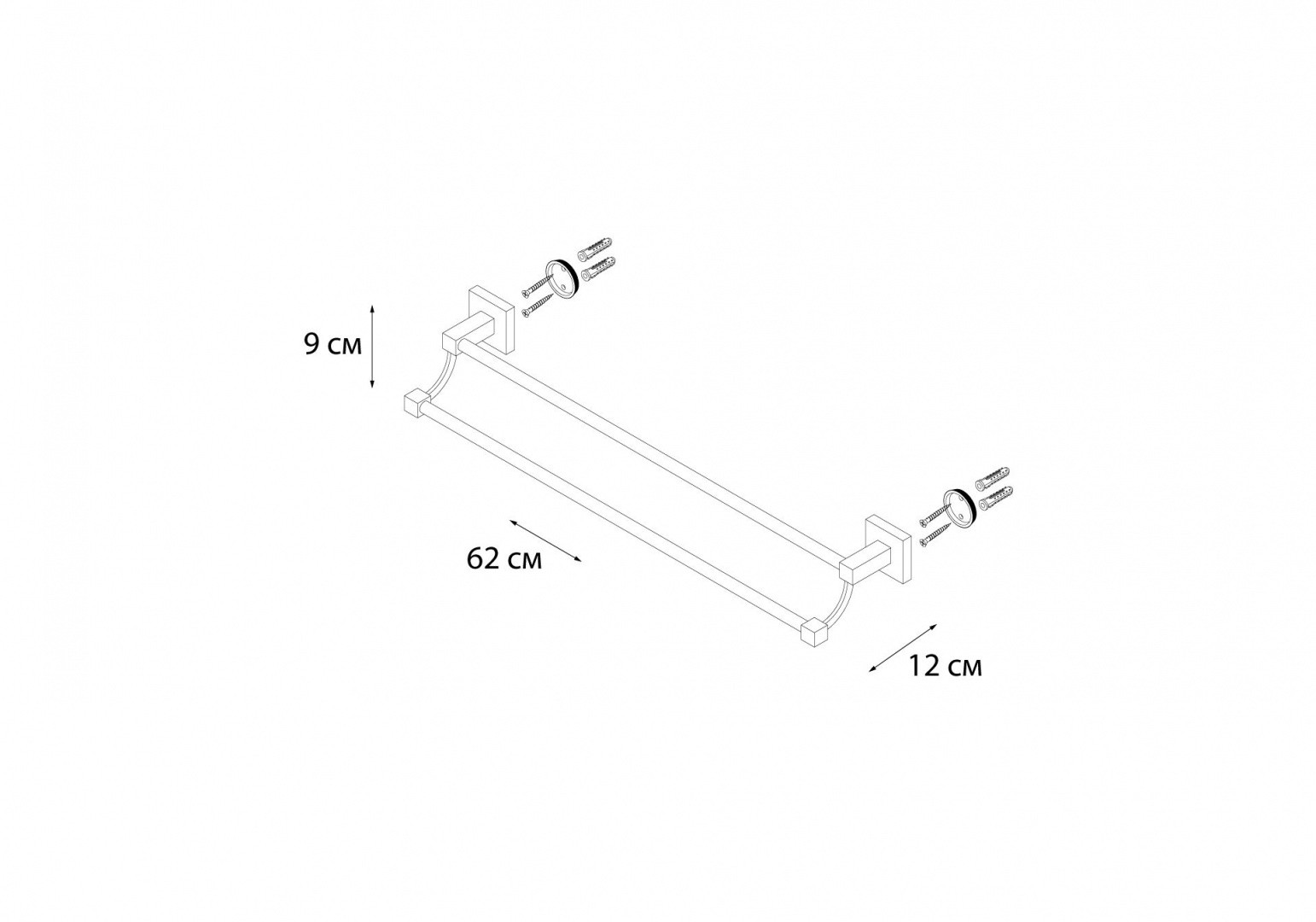 Приобрести fx-11102 metra полотенцедержатель трубчатый 2-ой (60 см.)