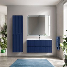 Cezares Тумба подвесная с раковиной DUET 80 см Sapfiro, синяя DUET-800-2C-SO-SPF-P