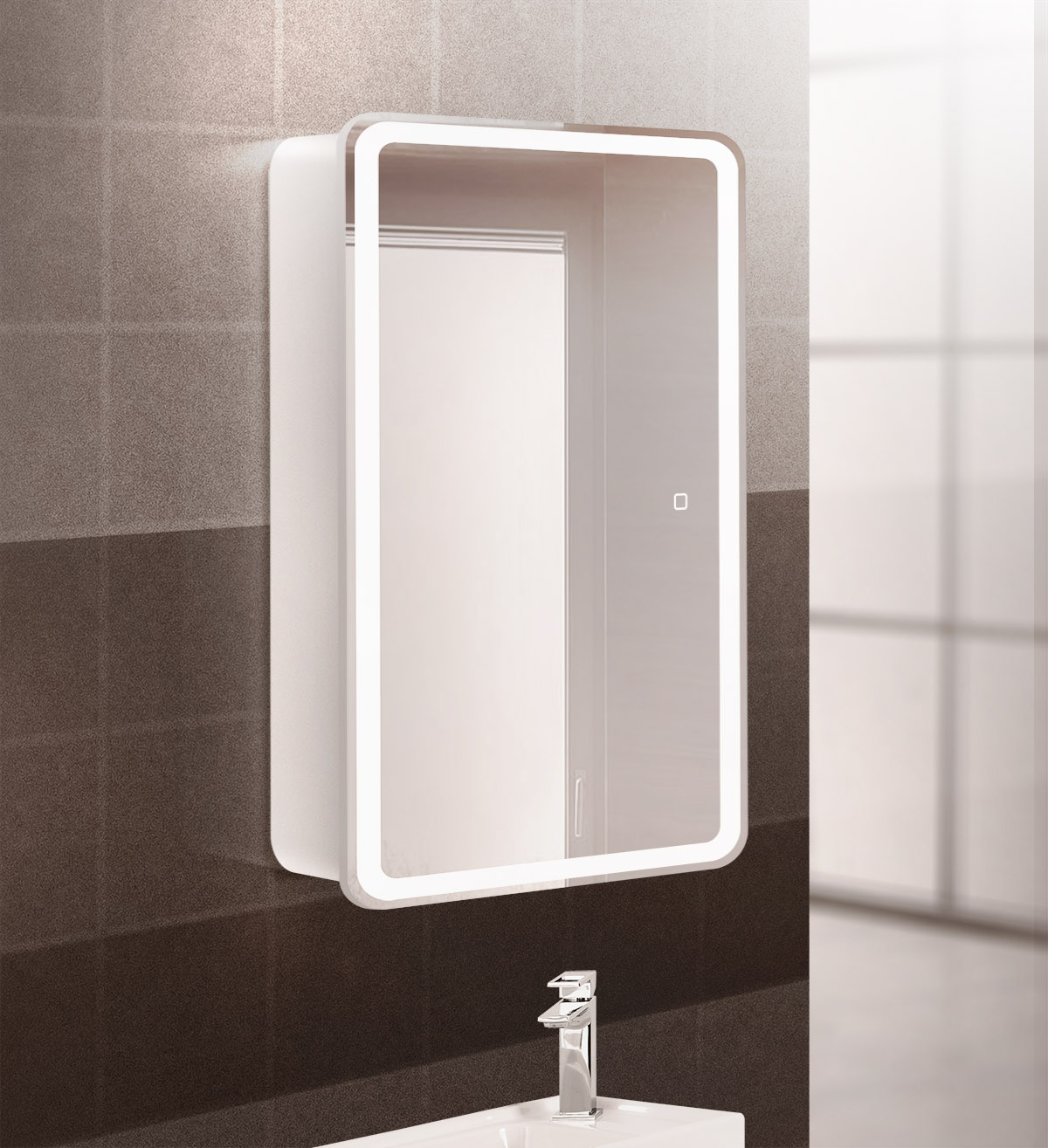 Приобрести belbagno зеркало-шкаф 50х80 см spc-mar-500/800-1a-led-tch