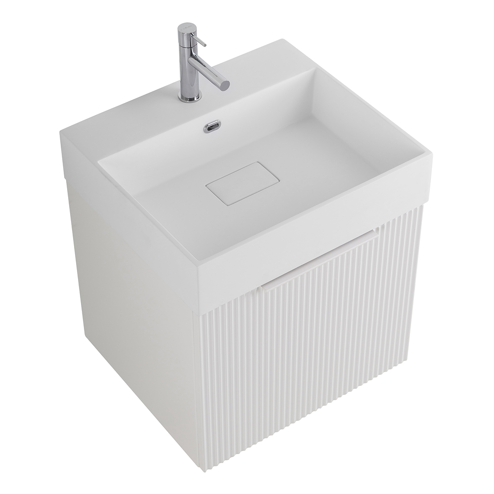 Приобрести cezares тумба подвесная с раковиной premium 50 см plisse bianco opaco, белая 55431