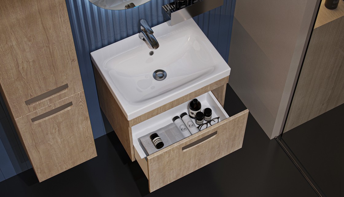 Приобрести тумба подвесная с раковиной velvex estea 60 см дуб санремо tpest.60.1y.234