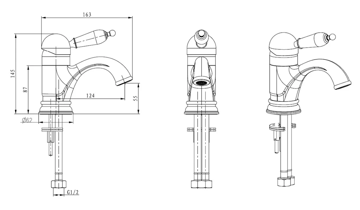 Приобрести boheme смеситель для раковины tradizionale, хром\черный 261-blс