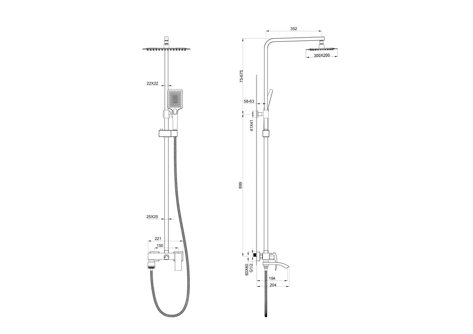 Приобрести душевая система wonzon & woghand fit, темный графит (ww-88739009-bgm)