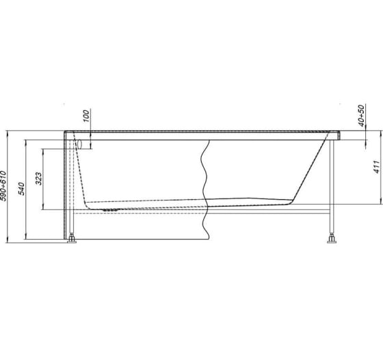 Приобрести aquanet каркас для акриловой ванны, сварной light 150x70 см
