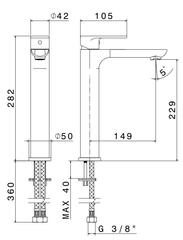Приобрести kerama marazzi смеситель для раковины piano высокий, хром 69315km.21.018