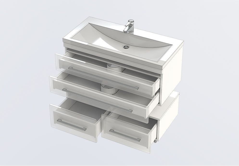 Приобрести aquanet тумба с раковиной верона 100 см, белая (подвесная 2 ящика)