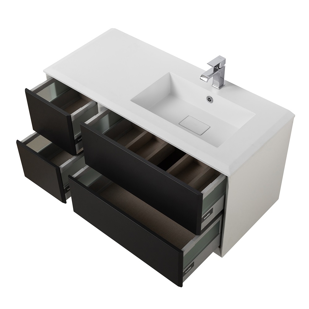 Приобрести cezares тумба подвесная с раковиной bellagio 106 см grafite, правосторонняя, графит 54715