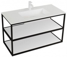 CEZARES Тумба подвесная с раковиной CADRO 100х58см, белый\черный