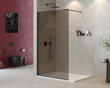 Cezares Душевая перегородка LIBERTA 110 см, бронза\черный LIBERTA-L-1-110-120-BR-NERO