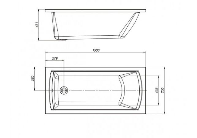 Приобрести акриловая ванна mirsant бетта premium 150x70 см