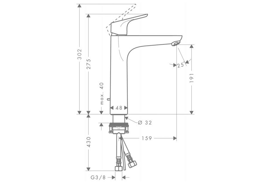 Приобрести смеситель для раковины hansgrohe focus с донным клапаном 31608000