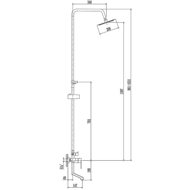Приобрести haiba душевая система, круглая d-200мм, хром hb24807