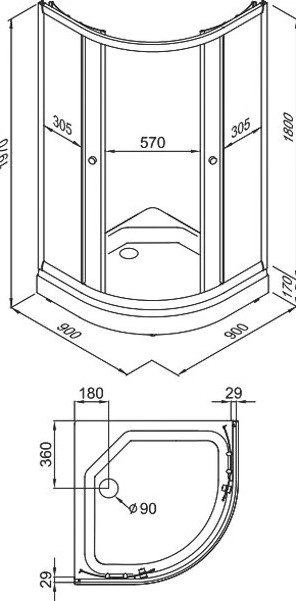 Приобрести тритон душевое ограждение ультра 90х90 см, хром, прозрачное щ0000041120