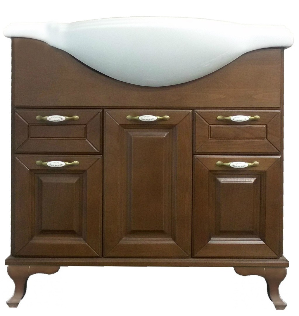 Приобрести loranto тумба напольная с раковиной пандора 80 см, орех, массив бук 561738.01.012