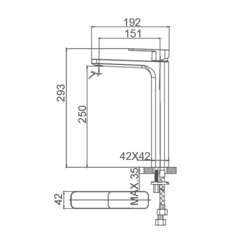 Приобрести смеситель для раковины высокий wonzon & woghand arnie, черный матовый (ww-691104-mb)