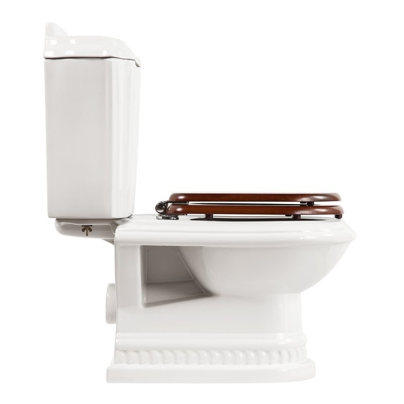 Приобрести cezares напольный унитаз-компакт king palace, белый\орех\хром, крышка с микролифтом