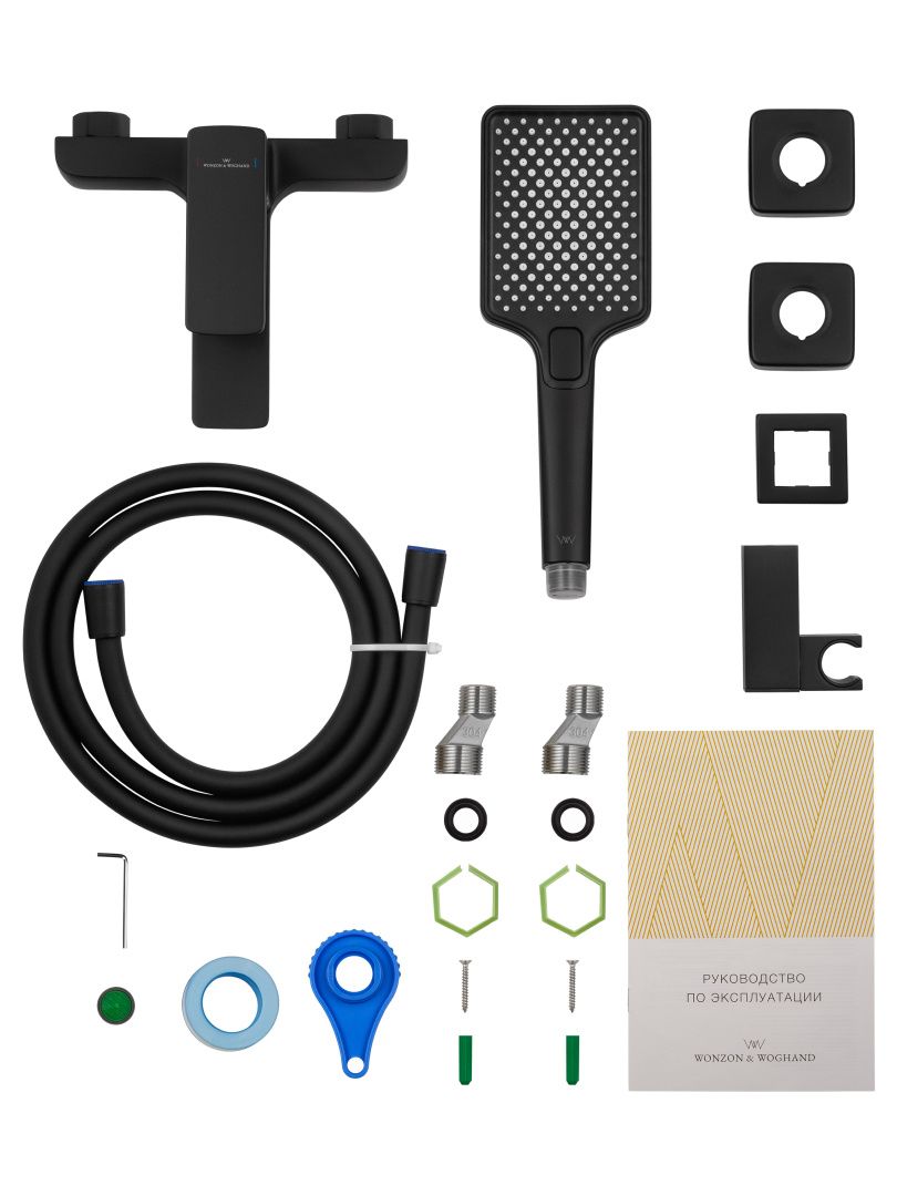 Приобрести смеситель для ванны с душем wonzon & woghand edge, черный матовый (ww-88639003a-mb)