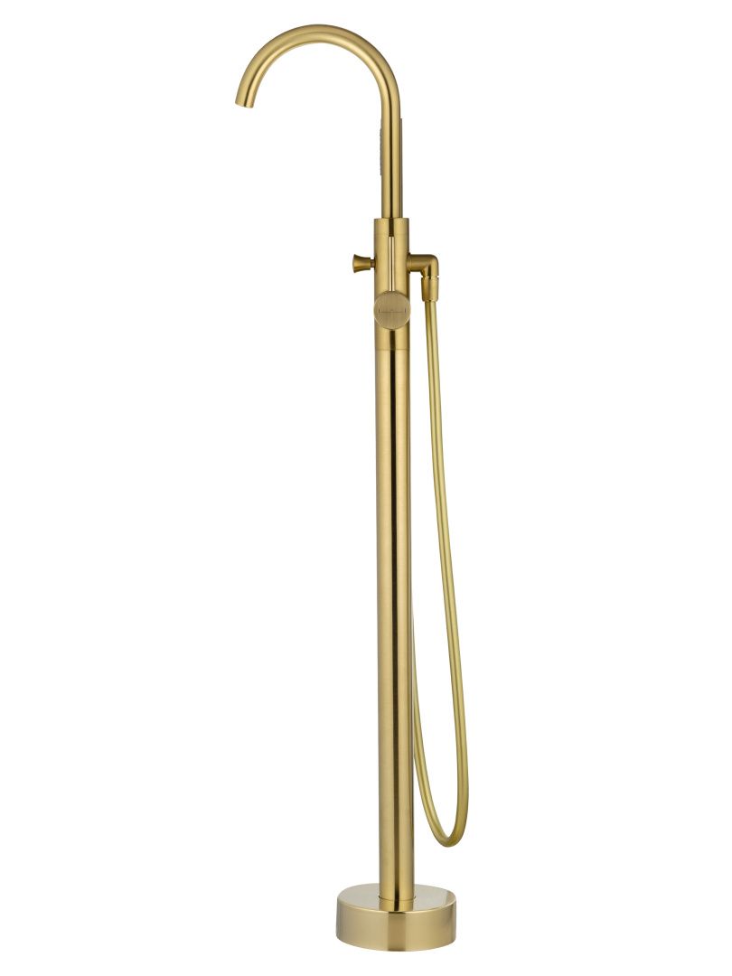 Приобрести смесители напольные для ванн и раковин wonzon & woghand stick, брашированное золото (ww-88649017-bg)