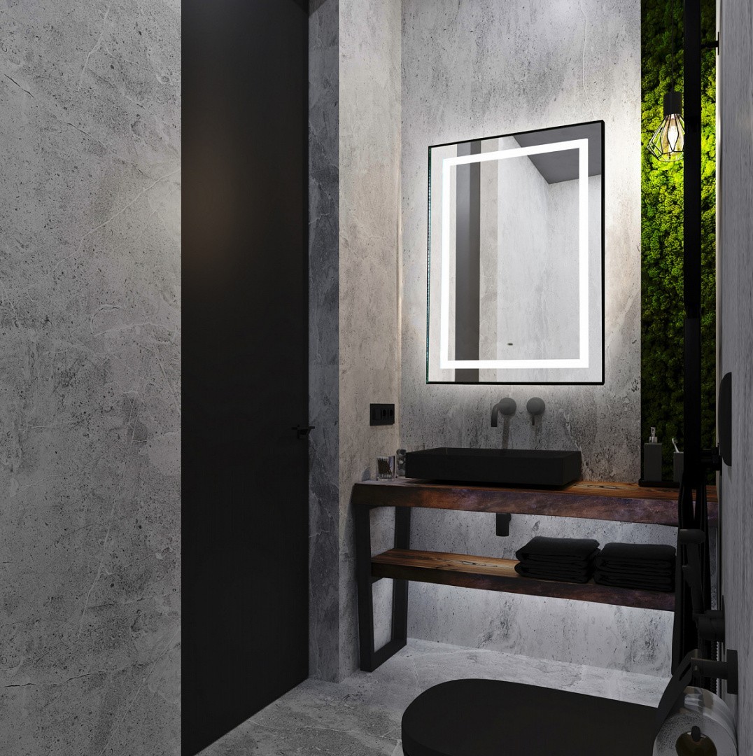 Приобрести azario зеркало саурон 60х80см c подсветкой, сенсор выключатель, диммер led-00002510