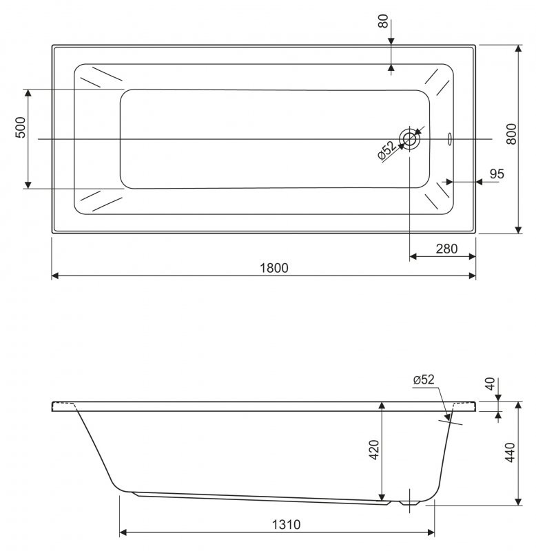 Приобрести cezares акриловая ванна plane solo mini 180x80см, plane solo mini-180-80-42-w37