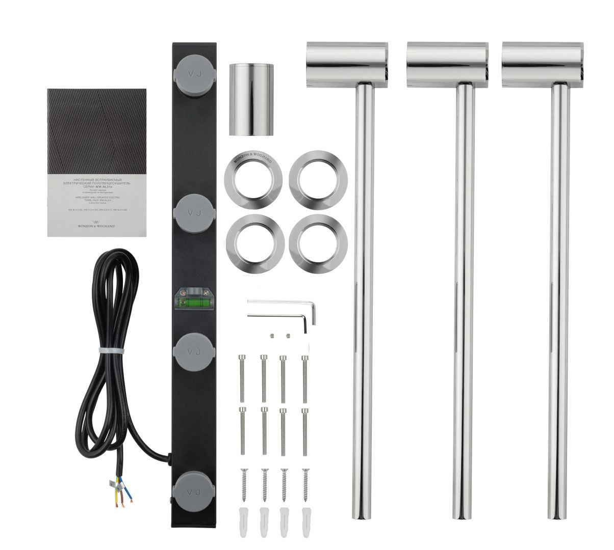 Приобрести полотенцесушитель электрический встраиваемый wonzon & woghand hamburg, хром (ww-al313-cr)