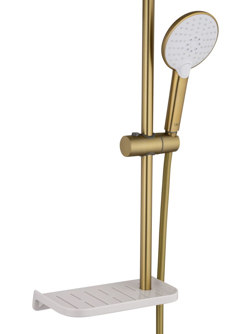 Приобрести смеситель для ванны с душевым гарнитуром wonzon & woghand alfa, брашированное золото (ww-ae3201-bg)