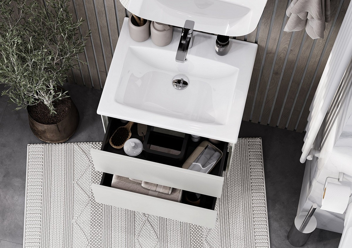 Приобрести тумба подвесная с раковиной акватон сохо 60 см, слэйт \ галька серая