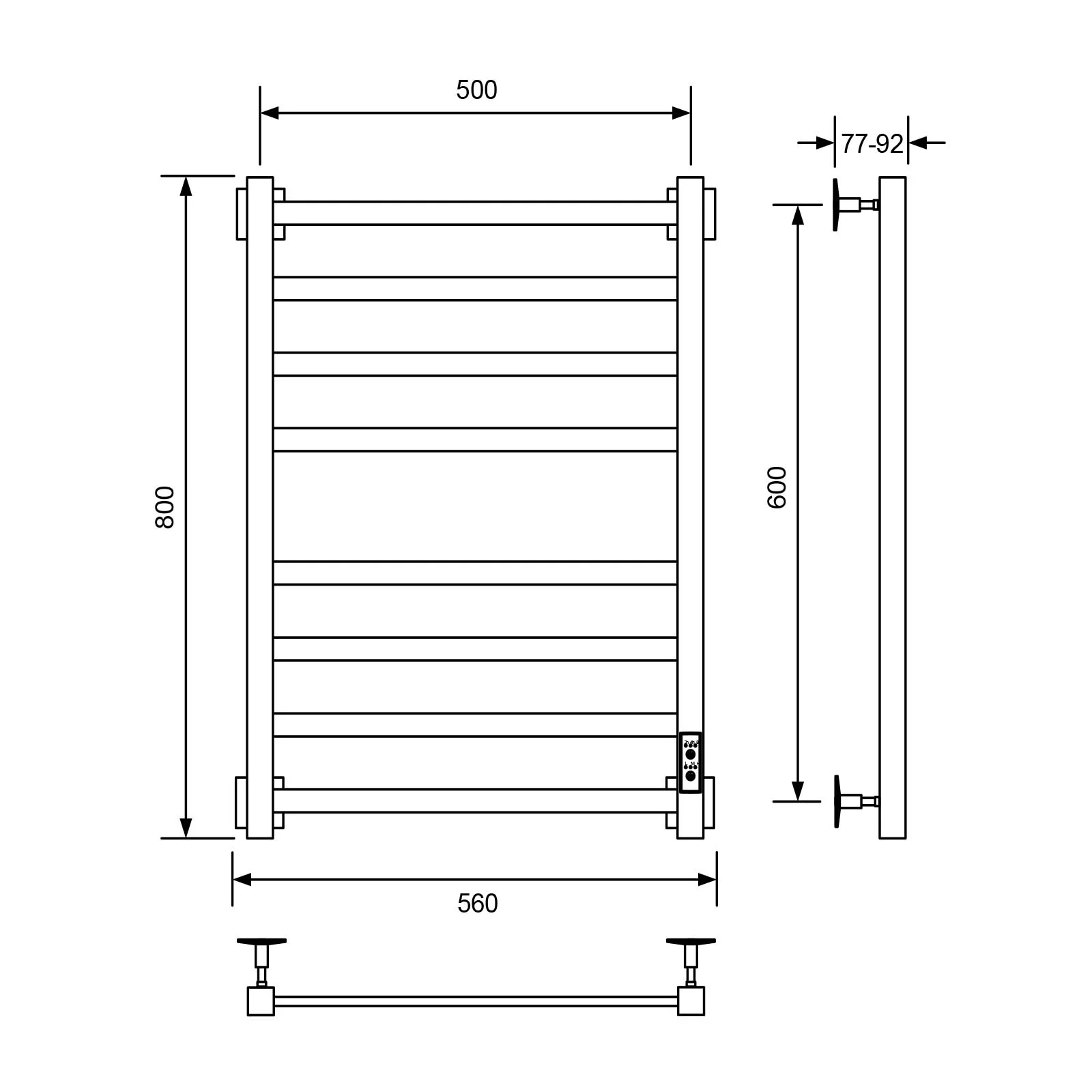 Приобрести veconi полотенцесушитель электрический barro-a 50х80 см, хром b8050ch-a
