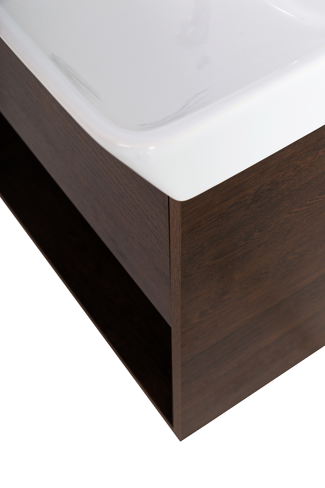 Приобрести belbagno тумба с раковиной neon 50 см, подвесная с одним ящиком rovere scuro, белая раковина