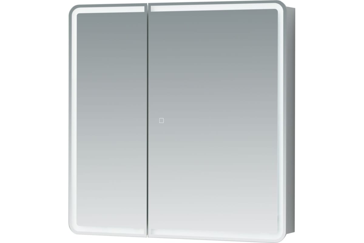 Приобрести aquanet зеркальный шкаф оптима 80 см, с led подсветкой
