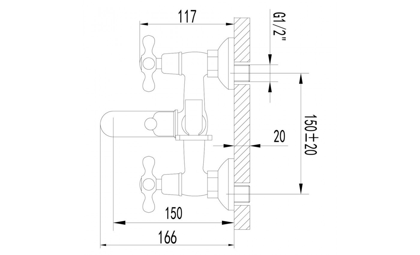 Приобрести lemark смеситель для ванны standard, двухвентильный, хром lm2102c