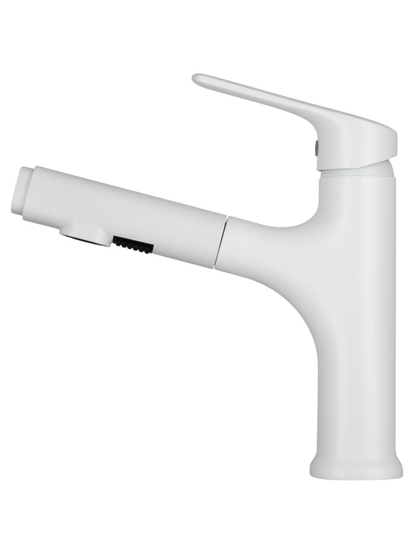 Приобрести смеситель для раковины с выдвижным изливом wonzon & woghand, белый матовый (ww-ae4151-mw)