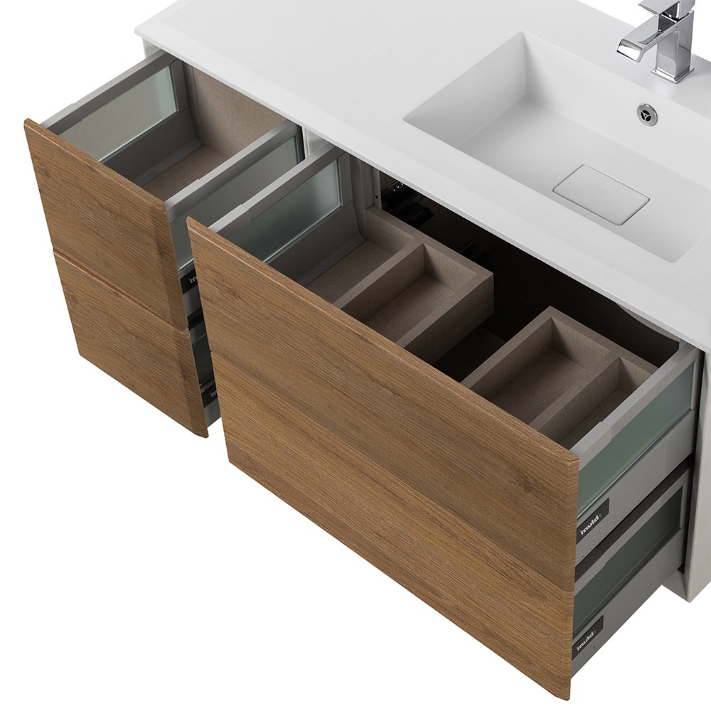 Приобрести cezares тумба подвесная с раковиной bellagio 106 см rovere tabacco, правосторонняя, дерево 54716