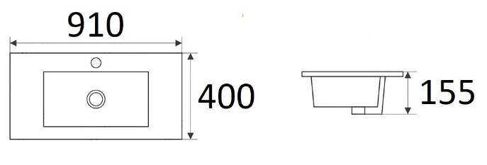 Приобрести раковина ceramalux 90 см 9393-90