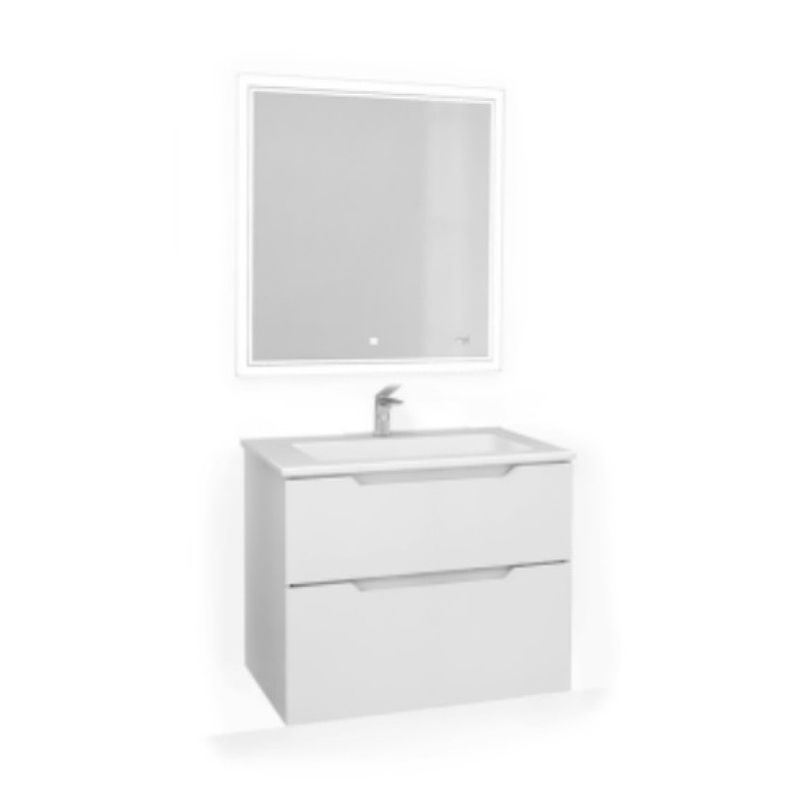 Приобрести jorno зеркало slide 80 см, с подсветкой и часами, белое