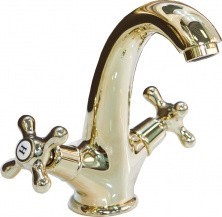 CEZARES Смеситель для раковины RETRO с донным клапаном, золото RETRO-C-LS1-03