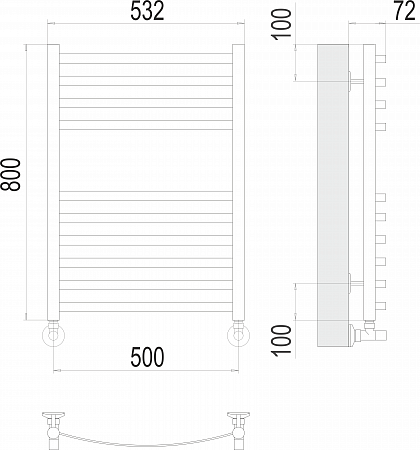 Приобрести terminus полотенцесушитель авиэль п10 50х80 см, водяной, хром