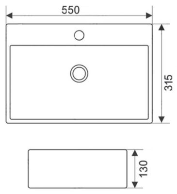 Приобрести раковина накладная /подвесная ceramalux 55 см 7836