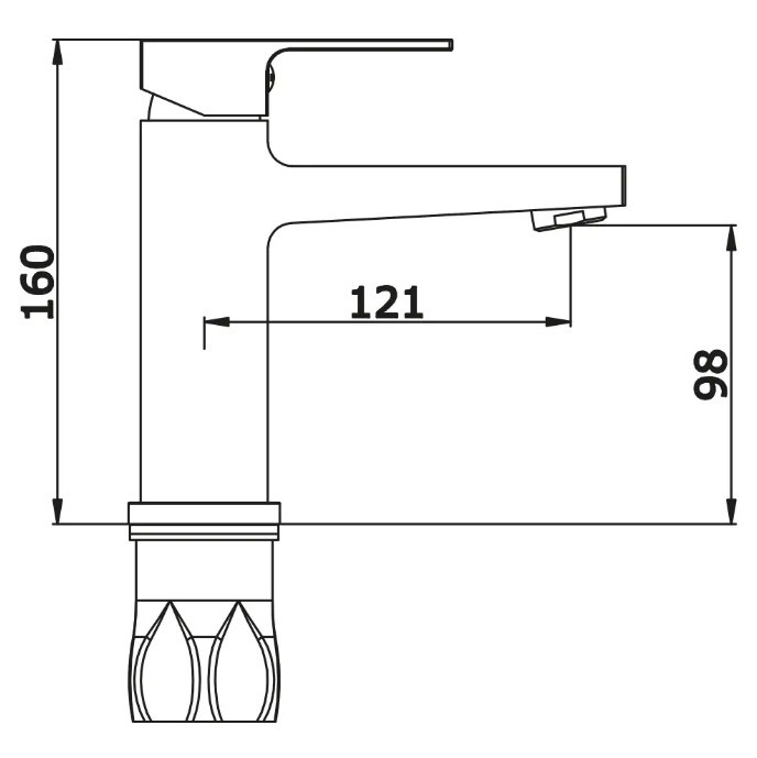 Приобрести cмеситель для раковины vieir cielo 160 мм, хром v393511