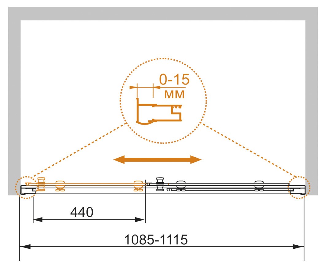 Приобрести cezares дверь душевая pratico 110x185см pratico-bf-1-110-p-cr